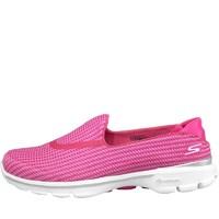 skechers womens go walk 3 shoes hot pink