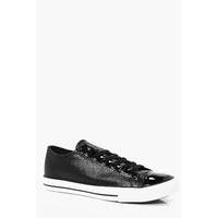 skin lace up trainers black