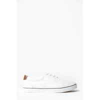 Skater Style Canvas Lace Up Plimsolls - white