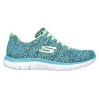 Skechers Flex Appeal 2.0 High Energy Trainers - Womens - Blue/Lime