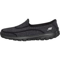 skechers womens go walk 2 super sock trainers blackblack