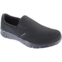 skechers double play mens slip ons shoes in black