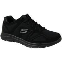 skechers satisfaction mens shoes trainers in black