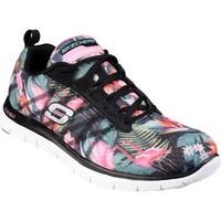 skechers floral bloom womens shoes trainers in black