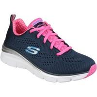 skechers fashion fit statement piece womens shoes trainers in blue