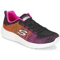 skechers burst womens shoes trainers in black