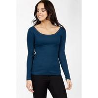 skinny rib long sleeve top