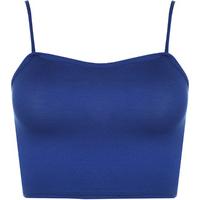 Skyla Basic Strappy Cami Crop Top - Royal Blue