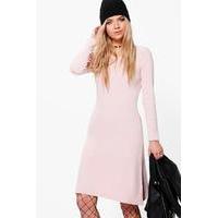 Skinny Fit Bodycon Knitted Dress - rose