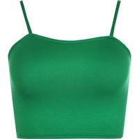 skyla basic strappy cami crop top jade