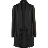 Skylar Suede Waterfall Cardigan - Black