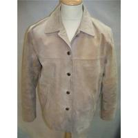 Skin Tones Beige Leather Jacket Size 16