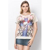 Skull & Butterfly Sheer Top