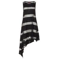 Skull Striped Asymmetric Dress - Size: Size 8