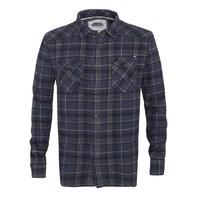 Skynight Check Brushed Long Sleeve Shirt Night Shadow Blue