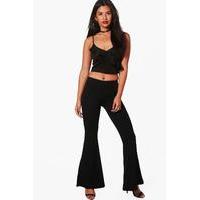 Skinny Fit Flared Trouser - black