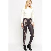 Skelton Faux Leather Leggings