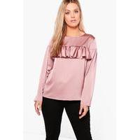 Skye Ruffle Front Blouse - rose