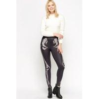 Skelton Faux Leather Leggings