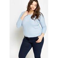 sky blue round neck jumper