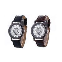 Skeleton Leather Style Watch - 2 Colours