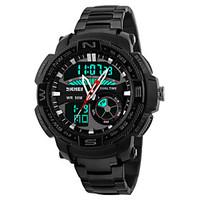 Skmei Men\'s Stainless Steel Sports Multifunction Wrist Watch 30m Waterproof Assorted Colors Cool Watch Unique Watch