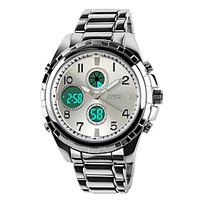 skmei mens military steel watch japanese quartz analog digital calenda ...