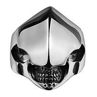 Skeleton Helmet Exaggerated Personality Rock Titanium Steel Stainless Steel Men\'s Ring