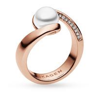 Skagen Agnethe Rose Gold Pearl Ring - Size M.5