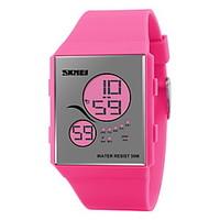 SKMEI Women\'s Mirror Face Slim LCD Digital Rubber Band Sport Watch Cool Watches Unique Watches