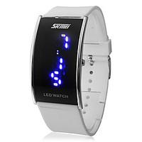 SKMEI Unisex Blue LED Square Dial Silicone Band Wrist Watch (Assorted Colors) Cool Watch Unique Watch
