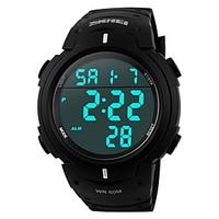 SKMEI Men\'s Sporty Black Watch Digital LCD Display Calendar/Chronograph/Alarm/Water Resistant Cool Watch Unique Watch Fashion Watch