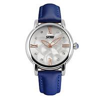 SKMEI Women\'s Luxury Leather Brand Diamond Water Resistant/Water Proof Quartz Wristwatch Fashion Watches Strap Watch