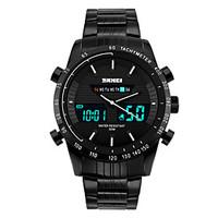 Skmei Men\'s Stainless Steel Sports Multifunction Wrist Watch 30m Waterproof Assorted Colors Cool Watch Unique Watch Fashion Watch