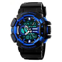 skmei mens big size dial dual time zone outdoor sports led wrist watch ...