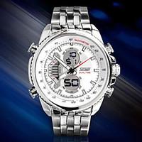 SKMEI Men\'s Double Time Analog-Digital Sport Watch Stainless Steel Wristwatch Cool Watch Unique Watch Fashion Watch