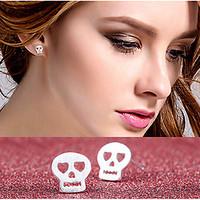 Skull Non Stone Stud Earrings Jewelry Wedding Party Halloween Daily Casual Alloy Silver Plated 1 pair Silver