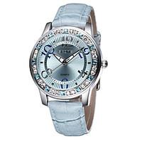 SKONE Women\'s Fashion Watch Casual Watch Simulated Diamond Watch Quartz Water Resistant / Water Proof Imitation Diamond Leather BandWhite