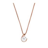 skagen skj0652791 ladies agnethe pearl rose gold pendant necklace