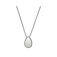 Skagen White Sea Glass Silver-Tone Pendant Necklace