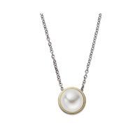 skagen agnethe silver tone pearl pendant necklace