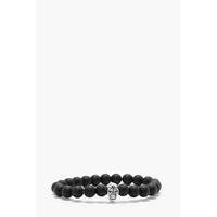 skull beaded bracelet black