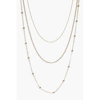 Skinny 3 Layered Necklace - gold