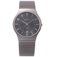 Skagen Titanium Mesh Round Grey Dial with Date Watch 233XLTTM