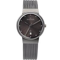 Skagen Grey Steel Mesh Round Grey Dial Watch 355SMM1