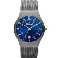 Skagen Titanium Mesh Round Blue Dial with Date Watch 233XLTTN