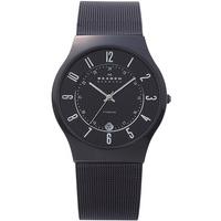 Skagen Black Titanium Mesh Black Dial Watch 233XLTMB