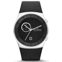 Skagen Mens Klassik Steel Black Strap Watch SKW6070