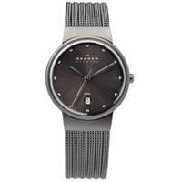 Skagen Grey Steel Mesh Round Grey Dial Watch 355SMM1
