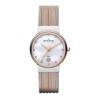 Skagen Ladies Mesh Mother Of Pearl Dial Watch 355SSRS